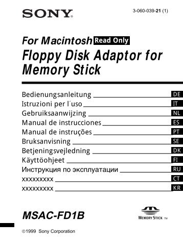 Sony MSAC-FD1B - MSAC-FD1B Consignes dâutilisation Finlandais