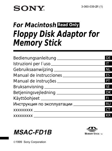 Sony MSAC-FD1B - MSAC-FD1B Consignes d&rsquo;utilisation Finlandais