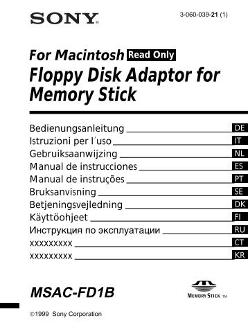Sony MSAC-FD1B - MSAC-FD1B Consignes dâutilisation NÃ©erlandais