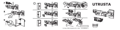 Ikea UTRUSTA cerniera - 00204648 - Istruzioni di montaggio