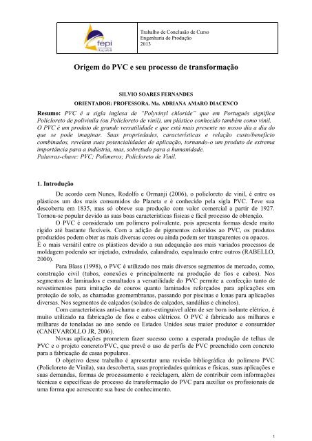 Origem do PVC e seu processo de transformação