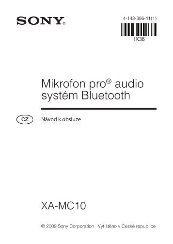 Sony XA-MC10 - XA-MC10 Consignes dâutilisation TchÃ¨que