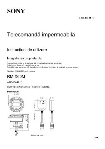 Sony RM-X60M - RM-X60M Mode d'emploi Roumain