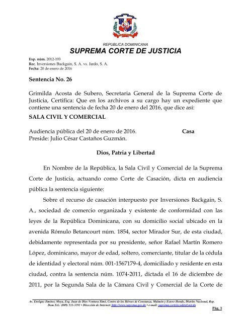SUPREMA CORTE DE JUSTICIA