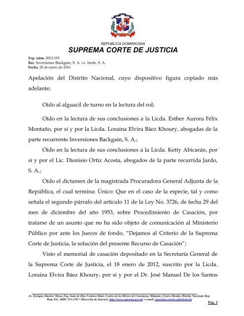 SUPREMA CORTE DE JUSTICIA