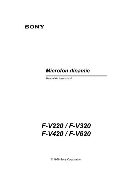 Sony F-V220 - F-V220 Consignes d&rsquo;utilisation Roumain