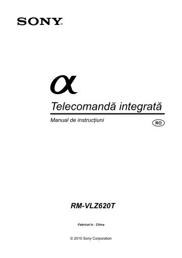 Sony RM-VLZ620T - RM-VLZ620T Mode d'emploi Roumain