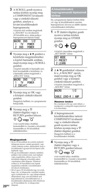 Sony RM-VL1400T - RM-VL1400T Consignes d&rsquo;utilisation Hongrois