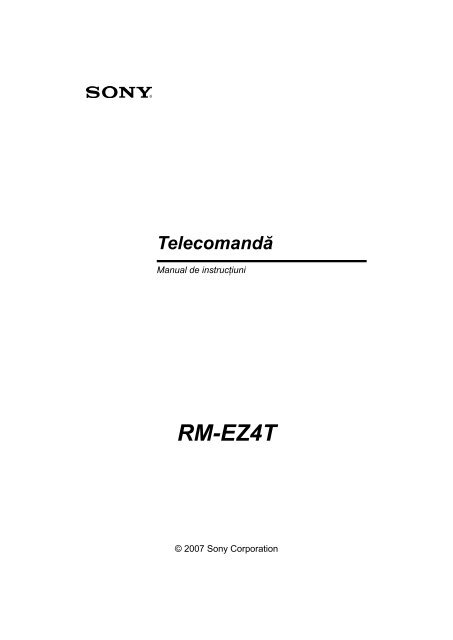 Sony RM-EZ4T - RM-EZ4T Mode d'emploi Roumain