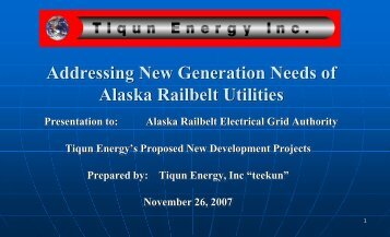 Repowering of Knik Arm Power Plant [“KAPP”] - Alaska Energy ...