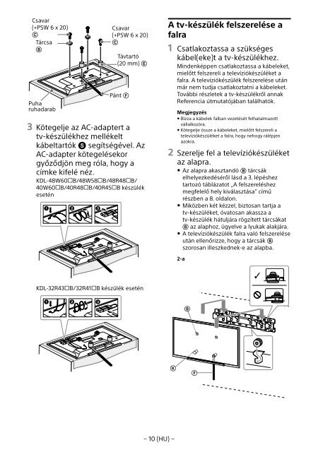 Sony SU-WL450 - SU-WL450 Informations d'installation du support de fixation murale Slov&eacute;nien