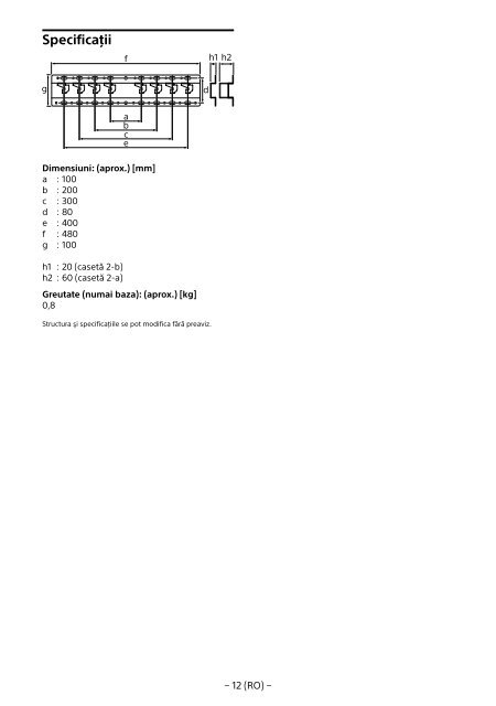 Sony SU-WL450 - SU-WL450 Informations d'installation du support de fixation murale Slov&eacute;nien