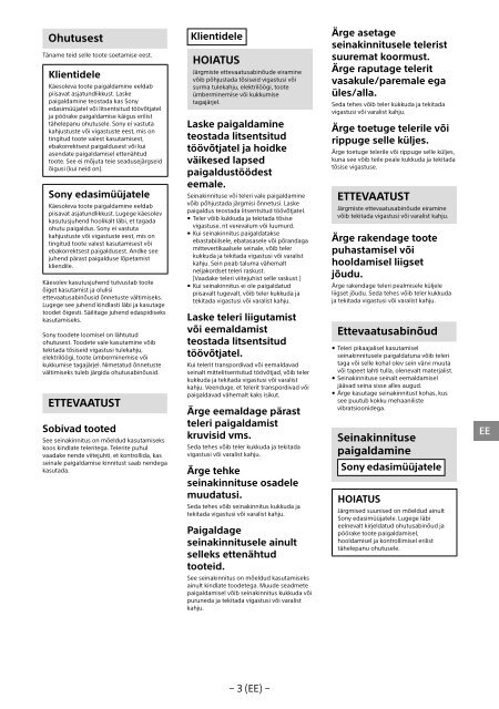 Sony SU-WL450 - SU-WL450 Informations d'installation du support de fixation murale Slov&eacute;nien