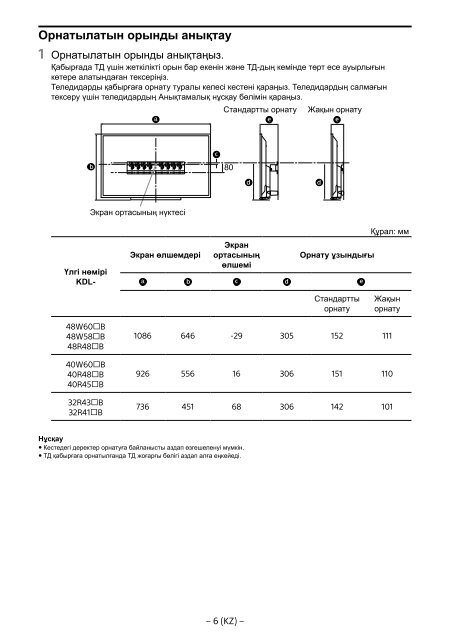 Sony SU-WL450 - SU-WL450 Informations d'installation du support de fixation murale Slov&eacute;nien