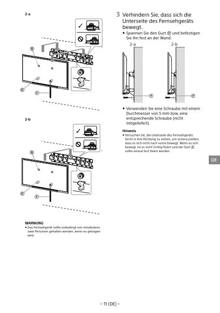 Sony SU-WL450 - SU-WL450 Informations d'installation du support de fixation murale Slov&eacute;nien