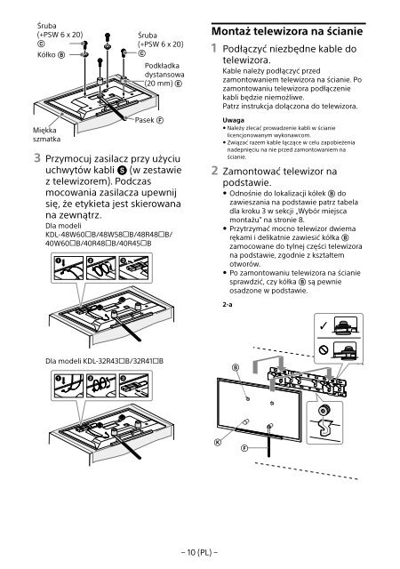 Sony SU-WL450 - SU-WL450 Informations d'installation du support de fixation murale Slov&eacute;nien