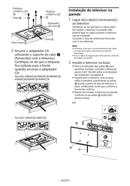 Sony SU-WL450 - SU-WL450 Informations d'installation du support de fixation murale Slov&eacute;nien