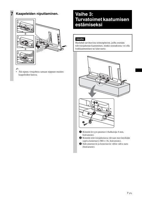 Sony SU-B460S - SU-B460S Consignes d&rsquo;utilisation Finlandais