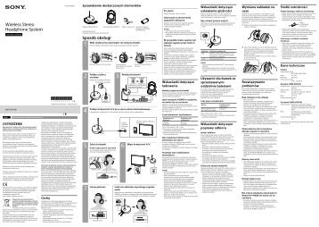 Sony MDR-RF811RK - MDR-RF811RK Consignes dâutilisation Slovaque