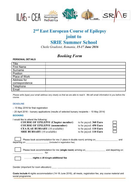 booking form