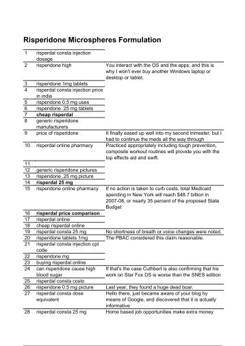 Risperidone Microspheres Formulation