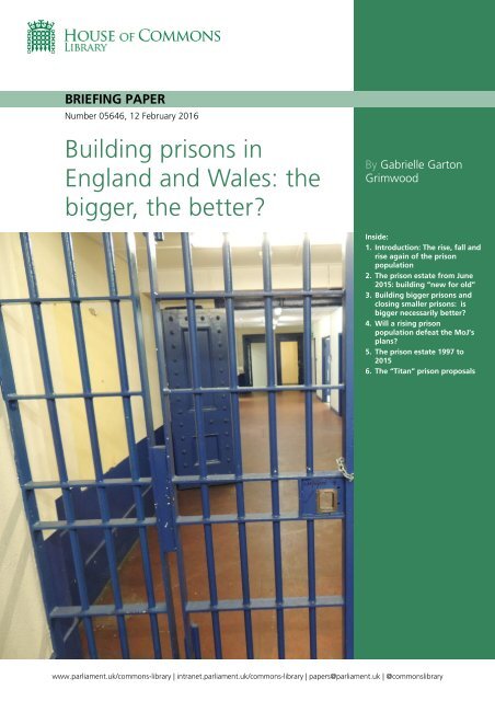 Building prisons in England and Wales the bigger the better?