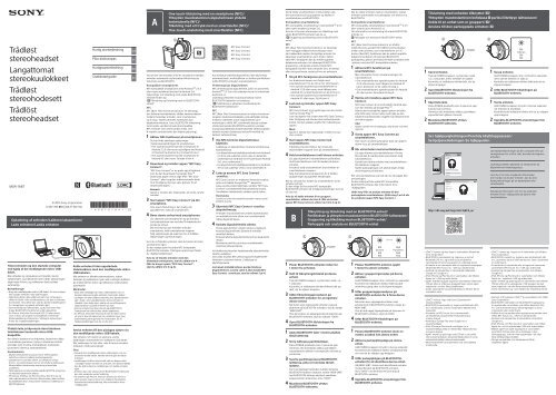 Sony MDR-1ABT - MDR-1ABT Guide de mise en route Finlandais