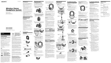 Sony MDR-RF860RK - MDR-RF860RK Consignes dâutilisation FranÃ§ais