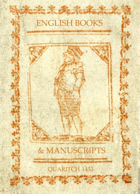 ENGLISH BOOKS & MANUSCRIPTS