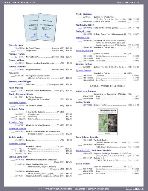 WOODWINDS - the Theodore Presser Company