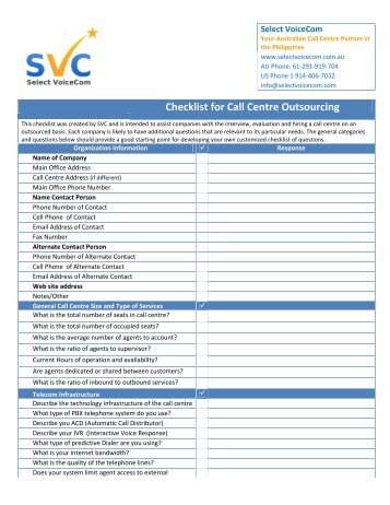 Checklist_for_Call_Center_Outsourcing_by_Select_VoiceCom