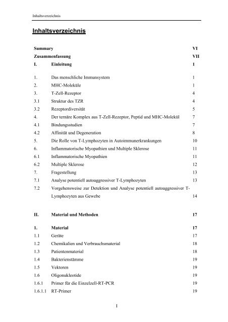 Identifikation und Charakterisierung - OPUS - Universität Würzburg