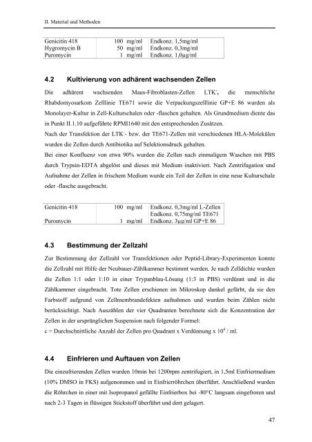 Identifikation und Charakterisierung - OPUS - Universität Würzburg