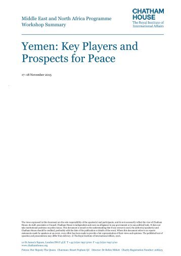Yemen Key Players and Prospects for Peace