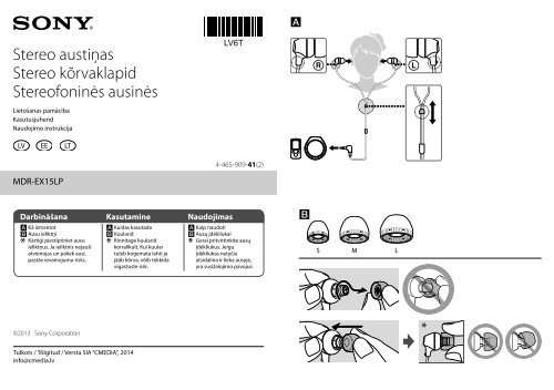 Sony MDR-EX15LP - MDR-EX15LP Consignes d&rsquo;utilisation Lituanien