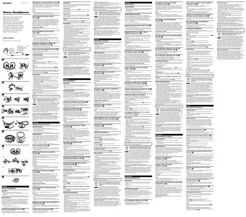 Sony MDR-AS50G - MDR-AS50G Consignes d&rsquo;utilisation Espagnol