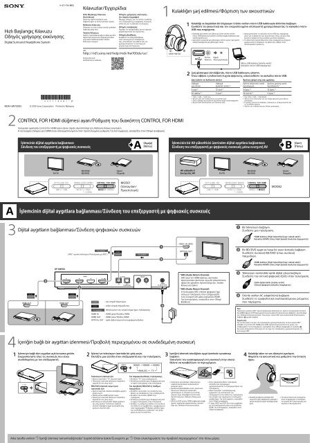 Sony MDR-HW700DS - MDR-HW700DS Mode d'emploi Grec