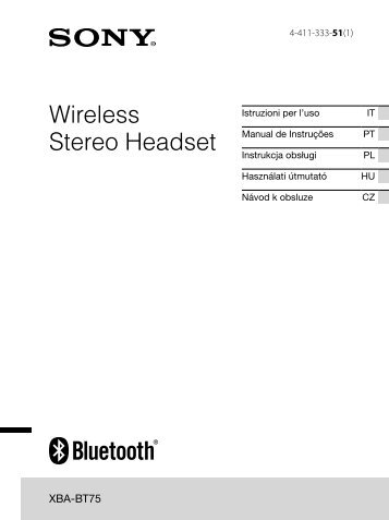 Sony XBA-BT75 - XBA-BT75 Consignes dâutilisation Italien