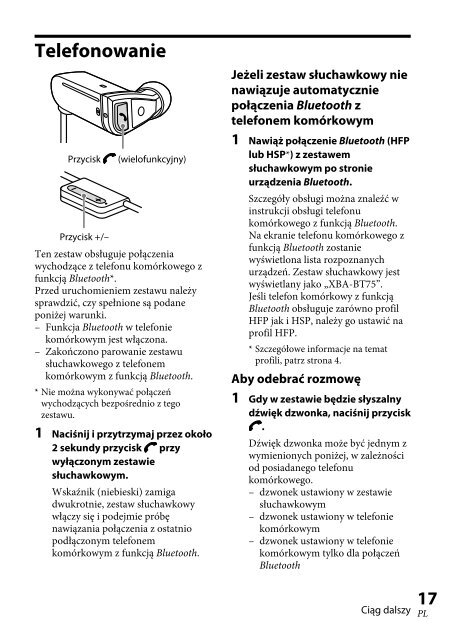 Sony XBA-BT75 - XBA-BT75 Consignes d&rsquo;utilisation Hongrois