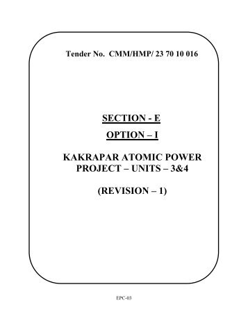 Section E Option-I KAPP-3&4 REVISION-1 - Nuclear Power ...