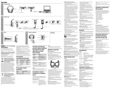 Sony MDR-1RNC - MDR-1RNC Consignes d&rsquo;utilisation Slov&eacute;nien