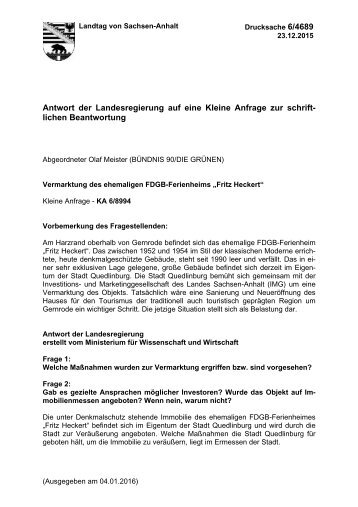 6/4689 Vermarktung des ehemaligen FDGB-Ferienheims „Fritz Heckert“