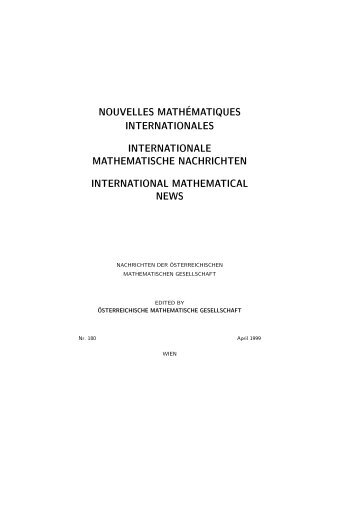 nouvelles mathématiques internationales internationale - ÖMG
