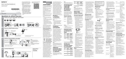 Sony MDR-EX750NA - MDR-EX750NA Mode d'emploi Roumain