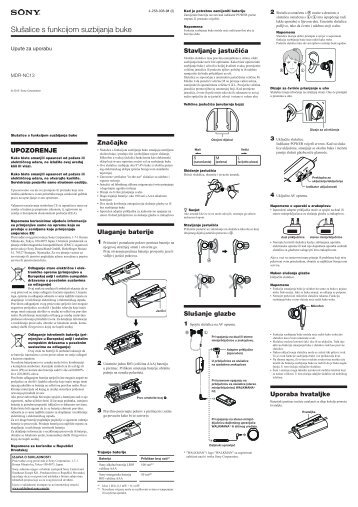 Sony MDR-NC13 - MDR-NC13 Consignes dâutilisation Croate