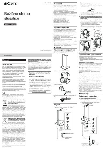 Sony MDR-RF865RK - MDR-RF865RK Consignes dâutilisation Croate