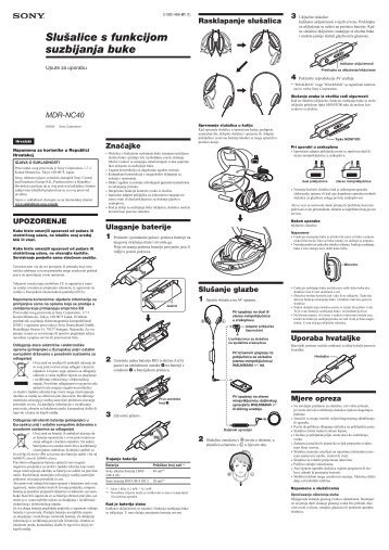 Sony MDR-NC40 - MDR-NC40 Consignes dâutilisation Croate