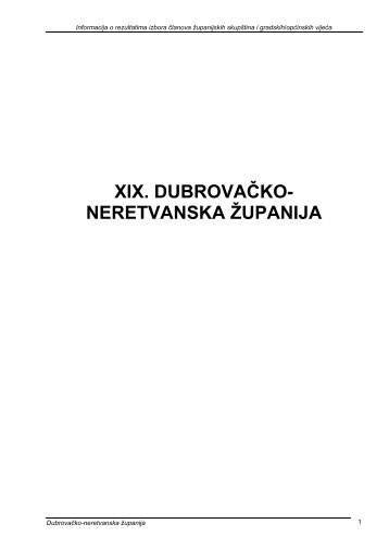 XIX. DUBROVAČKO- NERETVANSKA ŽUPANIJA