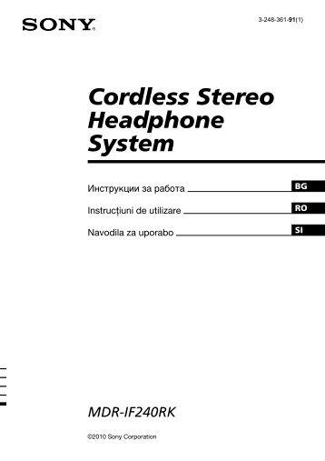 Sony MDR-IF240RK - MDR-IF240RK Consignes dâutilisation SlovÃ©nien