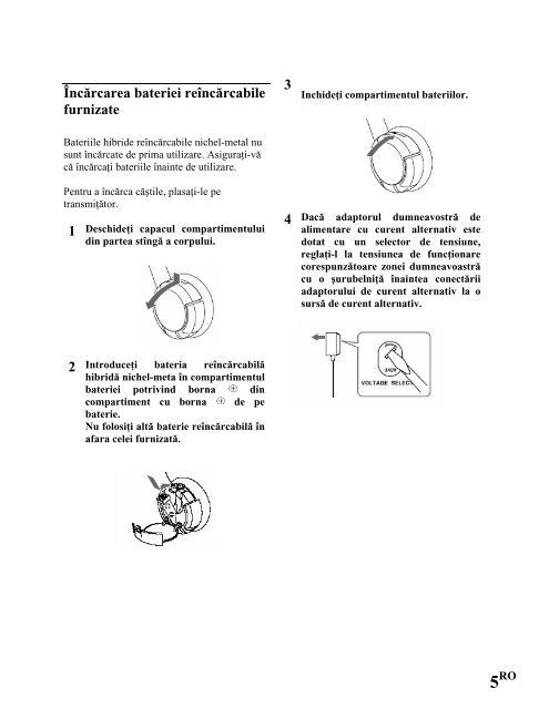 Sony MDR-IF240RK - MDR-IF240RK Consignes d&rsquo;utilisation Roumain